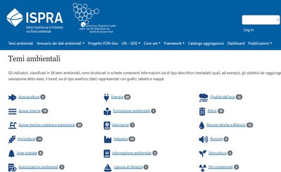 On-line the new environmental indicators data base ISPRA On-line the new environmental indicators data base ISPRA